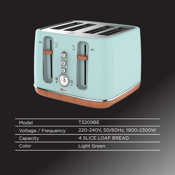 Odette 4 Slice Bread Toaster - T3209BE Light Green