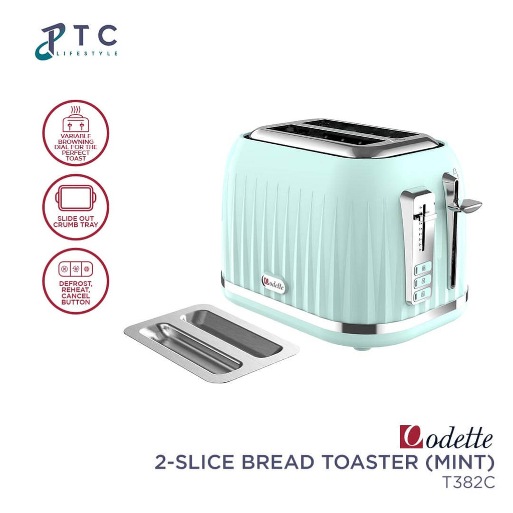 Odette 2 Slice Bread Toaster - T382C Mint