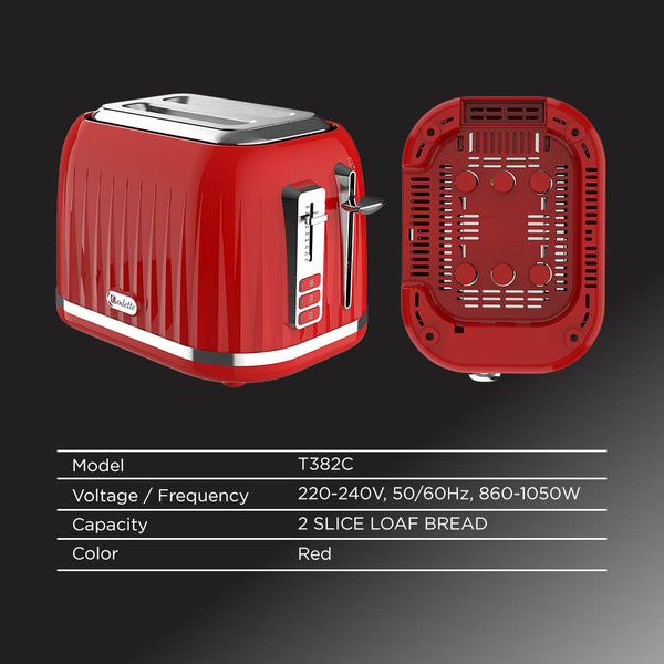 ODETTE 2 Slice Bread Toaster - T382C Red